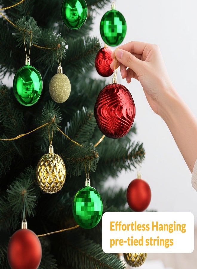 Annecy Christmas Tree Ornaments - 36 PCS Shatterproof Christmas Ball Ornaments Set for Holiday, Wreath & Party Decorations (Multi-Size, Red, Green, Gold) - Image 4